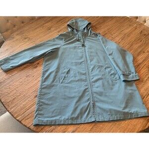 Vintage 90's LL Bean Rain Jacket Coat Woman’s 2X Green Windbreaker Hooded Zip